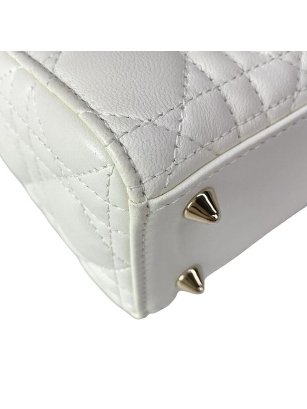 Dior Handbag Lady Small MY Abcdior White Gold Lambskin - Picture 6 of 15